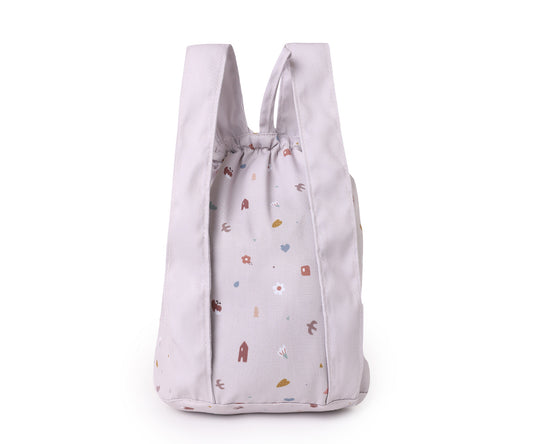 Petit Sac à Dos Tissu Nature Géométrique