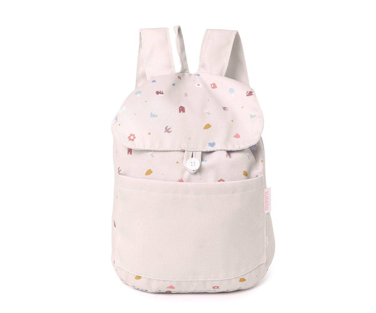 Petit Sac à Dos Tissu Nature Géométrique
