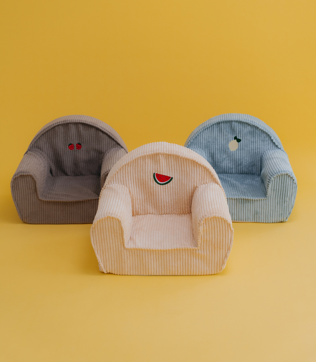 Chaise en velours côtelé pour tout-petit - Fraise
