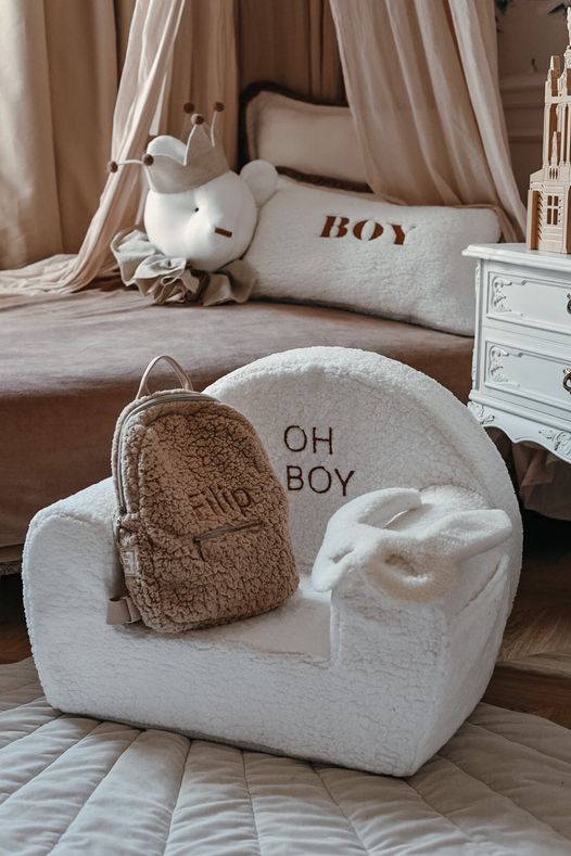 Fauteuil pour tout-petit en bouclé - Crème