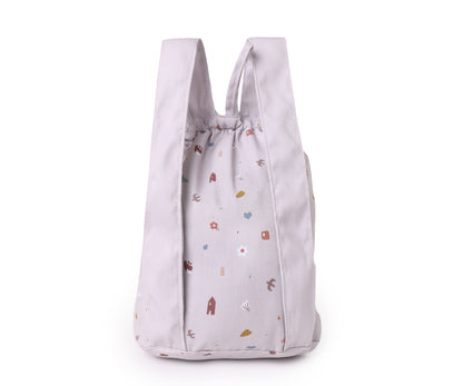 Petit Sac à Dos Tissu Nature Géométrique
