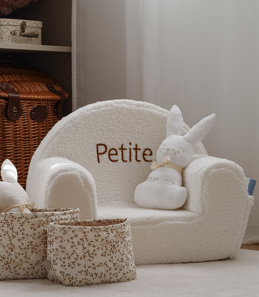 Fauteuil pour tout-petit en bouclé - Crème