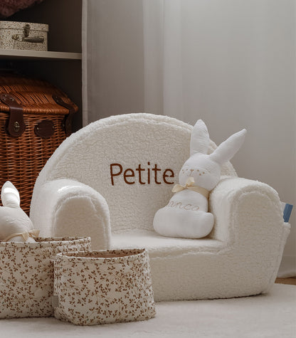 Fauteuil pour tout-petit en bouclé - Crème