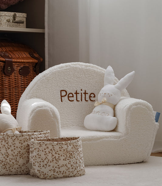 Fauteuil pour tout-petit en bouclé - Crème